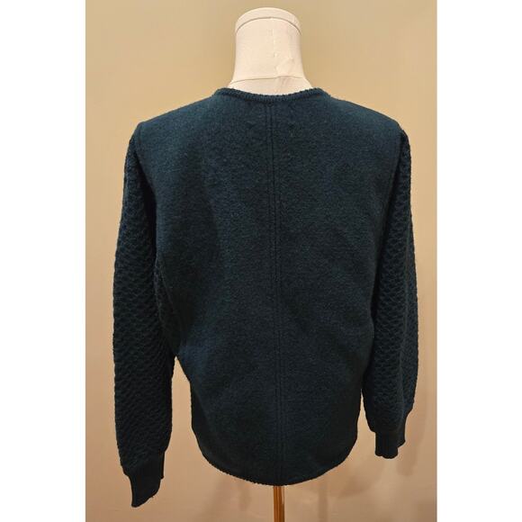 TALLY HO 100% Boiled Wool Vintage Cardigan Green Button Medium - Picture 5 of 10